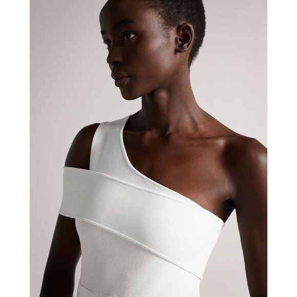 Ted Baker Ivena White One-Shoulder Dress - Picture 4 of 11